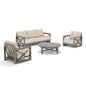 Marindo 4 Pieces Patio Conversation Sets With Round Coffee Table