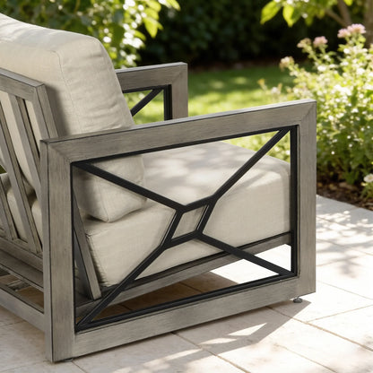 Marindo 5-Piece Backyard Lounge Seating Set with Composite Concrete Table