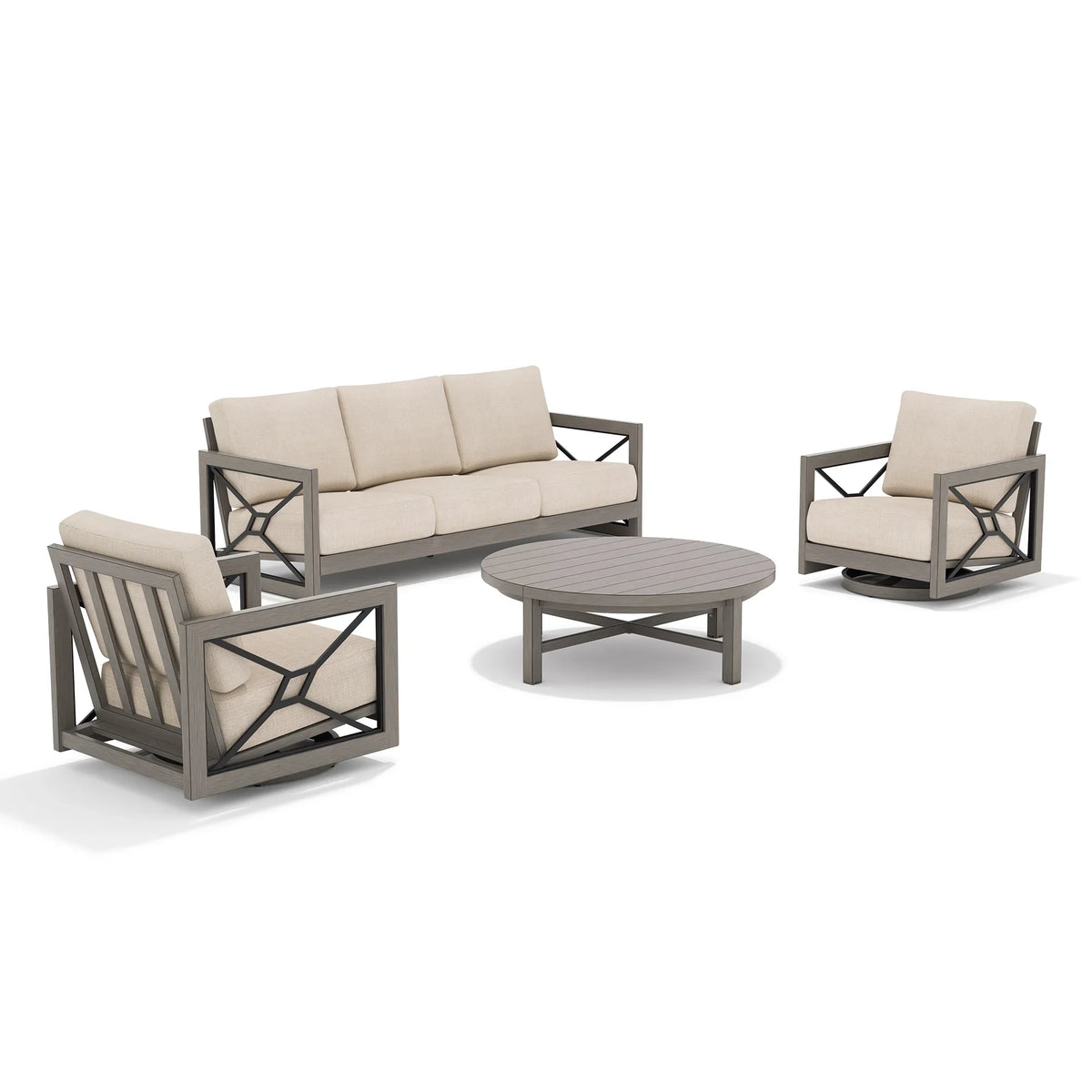 Marindo 5 Person Patio Seating Sets With 2 Swivel Chair