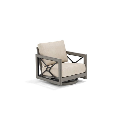 Marindo Modern Patio Swivel Furniture Set with Composite Concrete Coffee Table