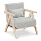 Mid-Century Modern Accent Chair Artificial Leather Sofa Chair with Rubber Wood Frame
