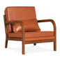 Modern Accent Chair Faux Leather Linen Fabric Upholstered Armchair
