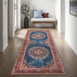 Navy Blue Brick Oushak Area Washable Rug