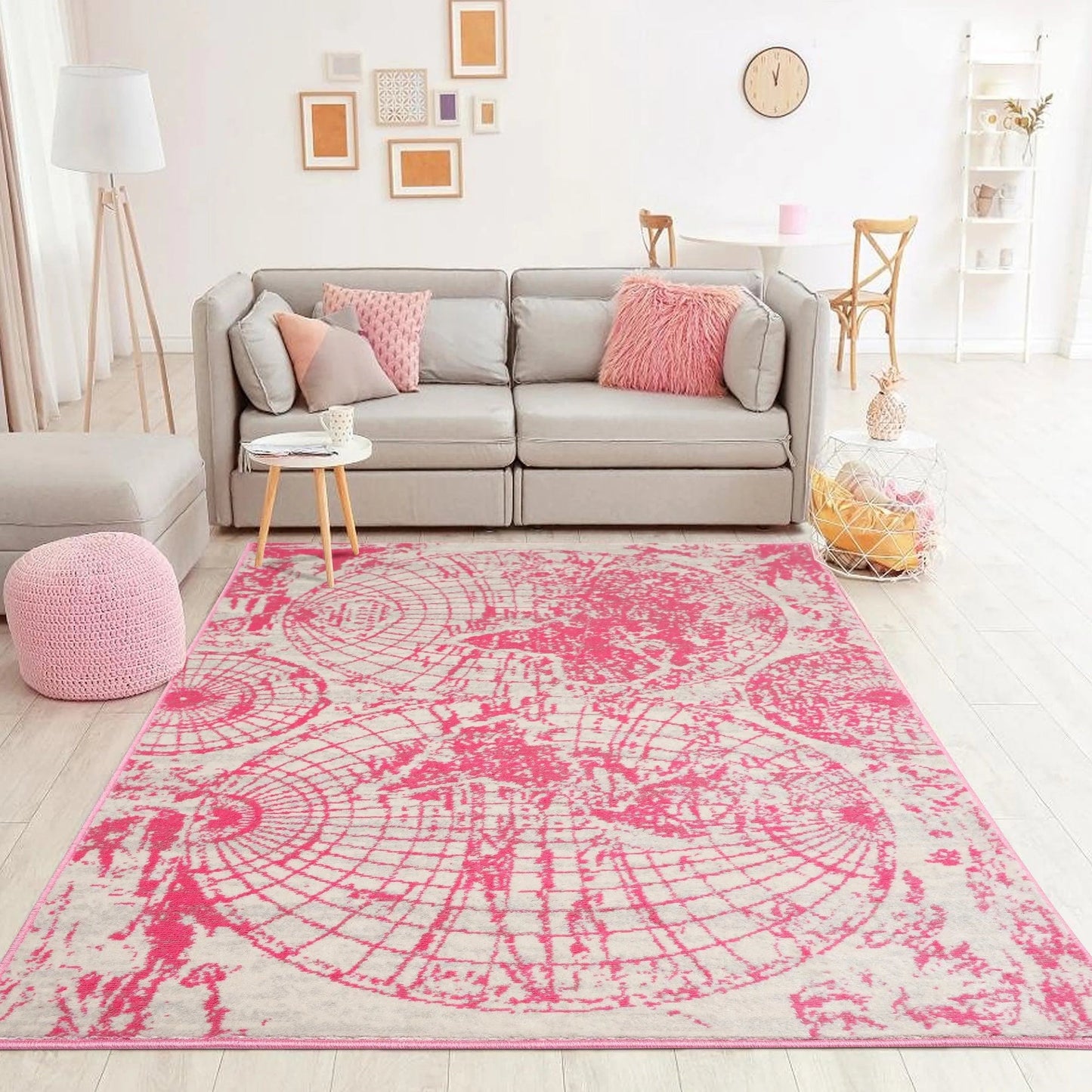 Multi Size Multi Color Machine Made Polypropylene Map Design Oriental Area Rug