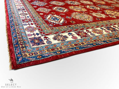Super Kazak (10'09"x14'01") red/ivory