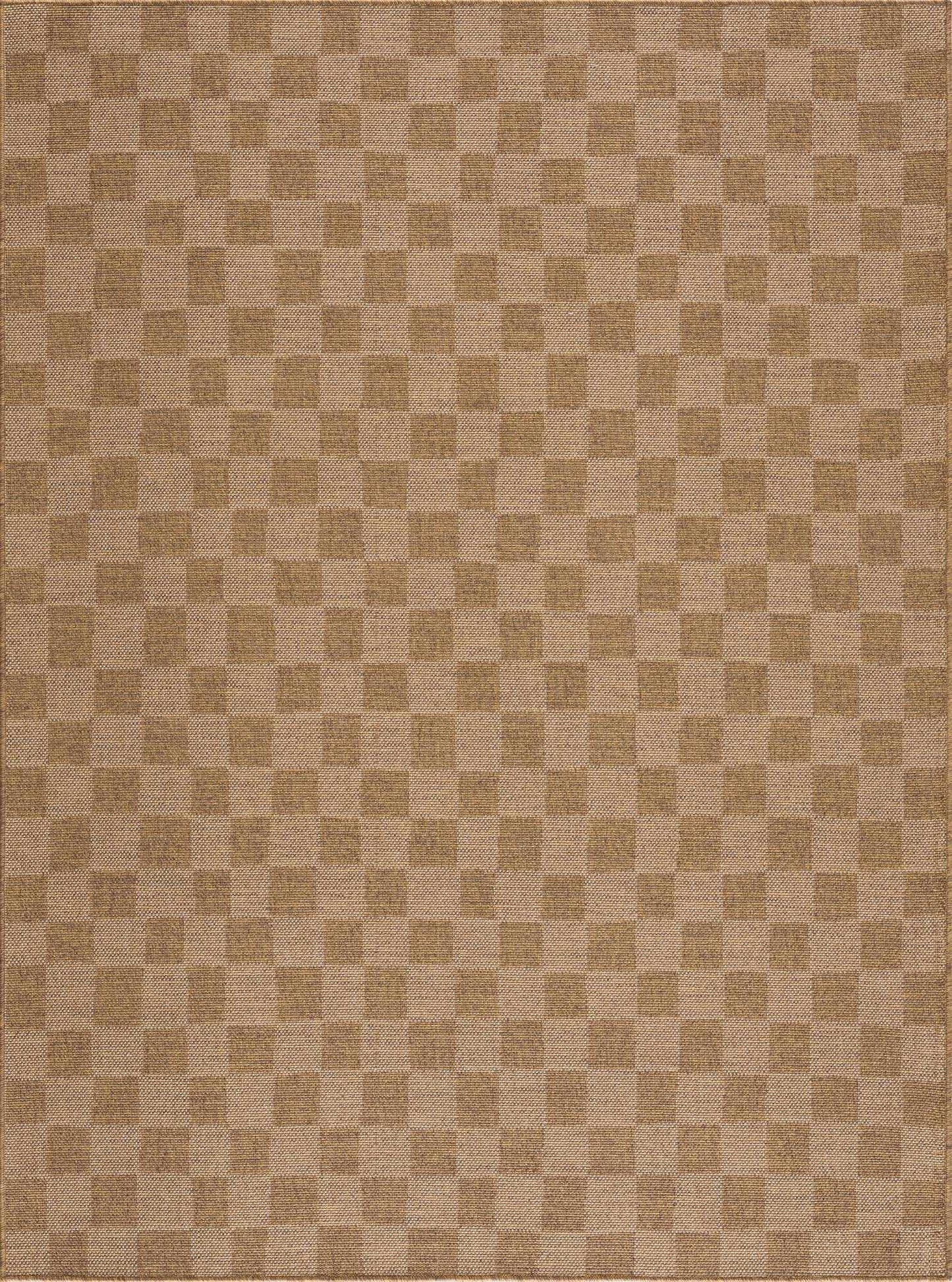 Kuval Checkered Brown Rug