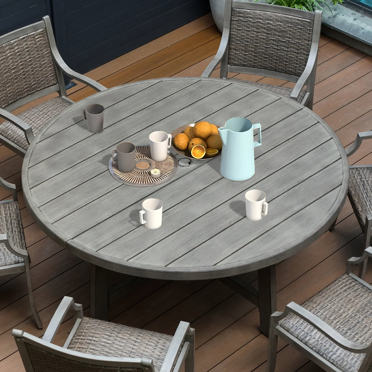 Azur Aluminum Patio Round Dining Table