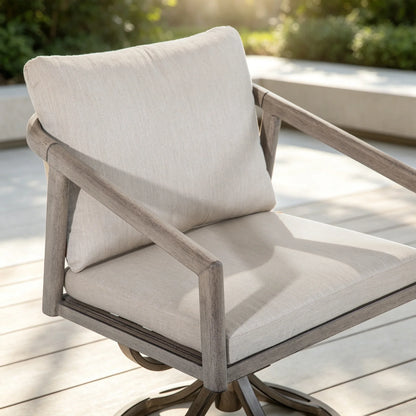 Amalfi Backyard Rectangular Dining Table With 6 Swivel Chairs