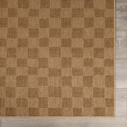 Kuval Checkered Brown Rug