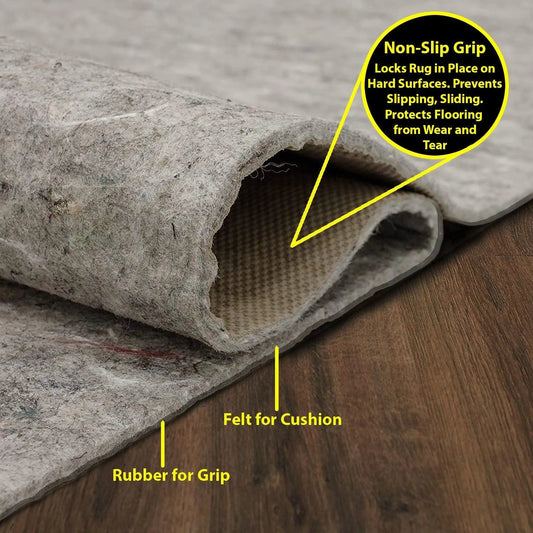 Multi Sizes LoomBloom Dual Surface Felt & Rubber Non-Slip Backing Rug Pad