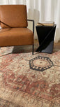 Carmine Vintage Farmhouse Charm in Orange : Runner Rug