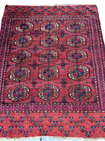 Antique 1920’s Tribal Turkoman Tekke Wedding Rug 3’4” x 4’1”