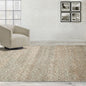 6x9 Aqua, Beige Hand Knotted Wool and Silk Tibetan Traditional Oriental Area Rug