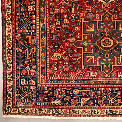 Vintage Persian Karajeh (5'01"x12'10") red/indigo
