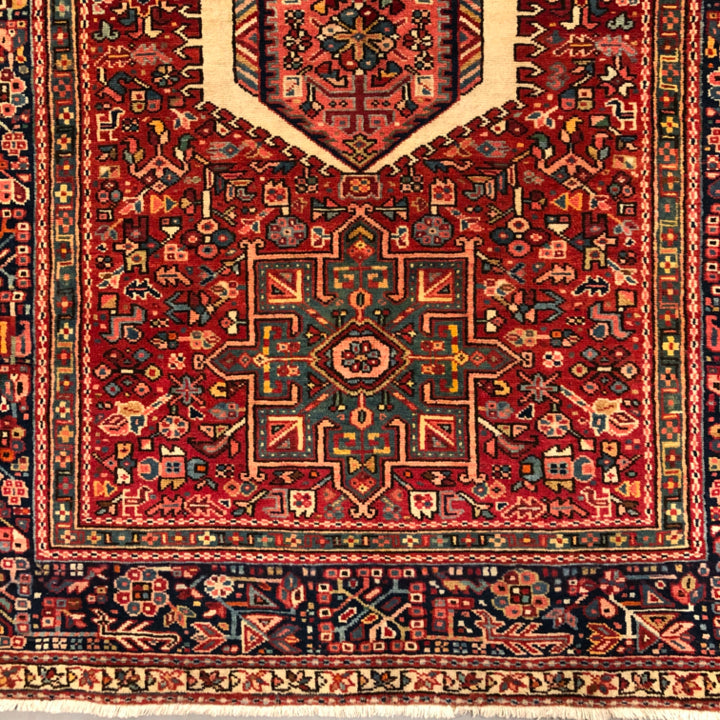 Vintage Persian Karajeh (5'01"x12'10") red/indigo