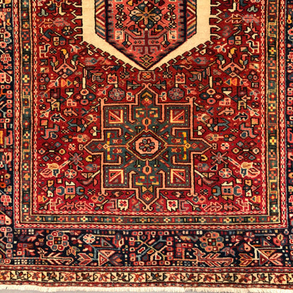 Vintage Persian Karajeh (5'01"x12'10") red/indigo