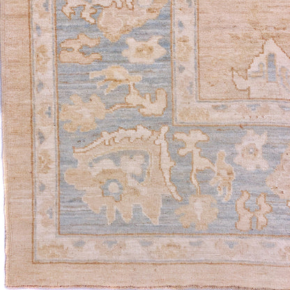 Antique Washed Oushak (10'04"x14'07") sand/lt.blue