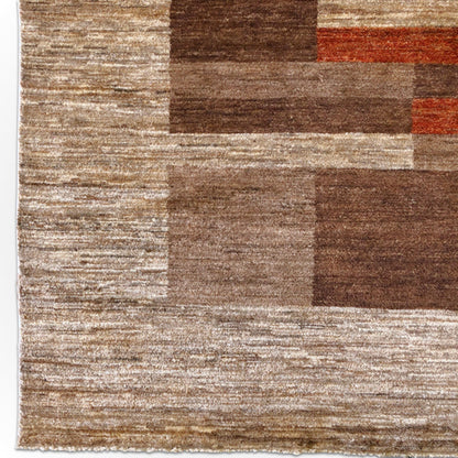 Contemporary Block Gabbeh (7'10"x10'02") multicolor/camel