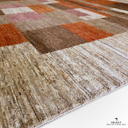 Contemporary Block Gabbeh (7'10"x10'02") multicolor/camel