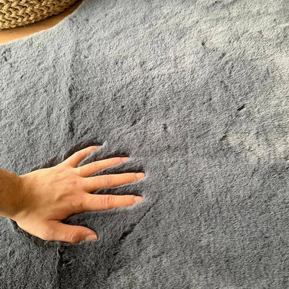 Anthracite Rabbit Plush Rug Flashrug