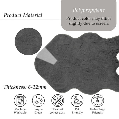 Anthracite Rabbit Plush Rug