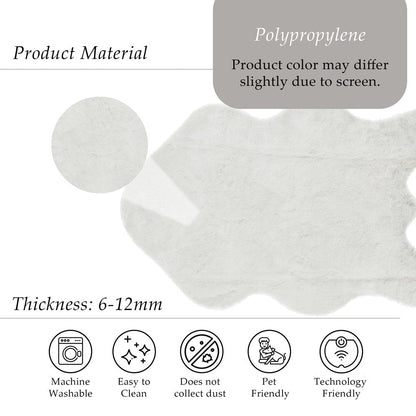 Cream Rabbit Plush Rug Flashrug