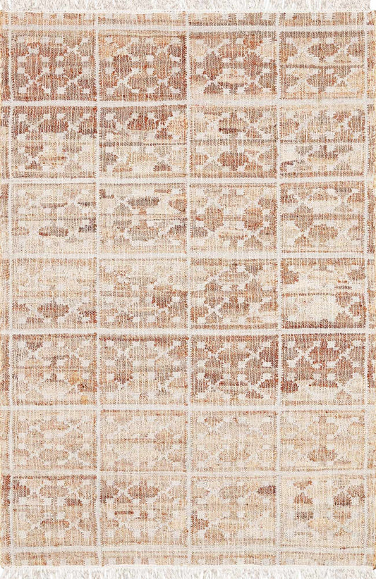 Rice Handcrafted Fringed Jute Carpet