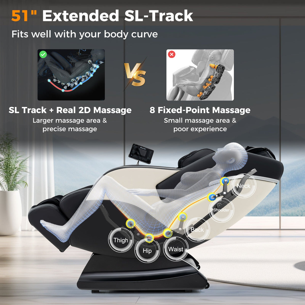 Relaxation 38 - Full Body Massage Chair with Airbags and Heater