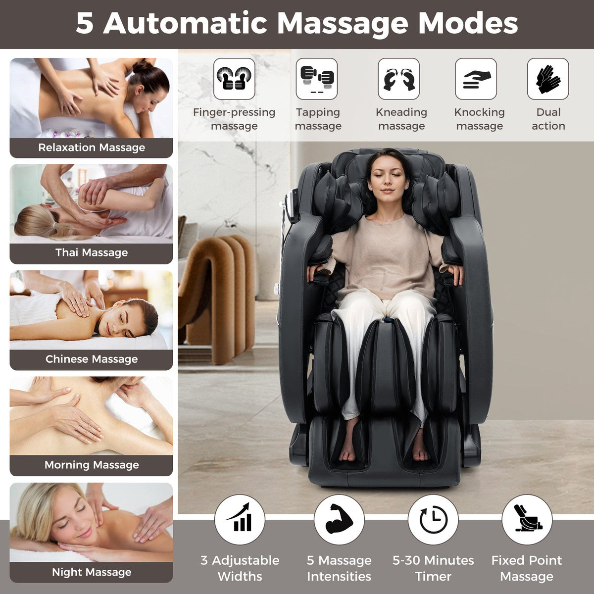 Relaxation 38 - Full Body Massage Chair with Airbags and Heater