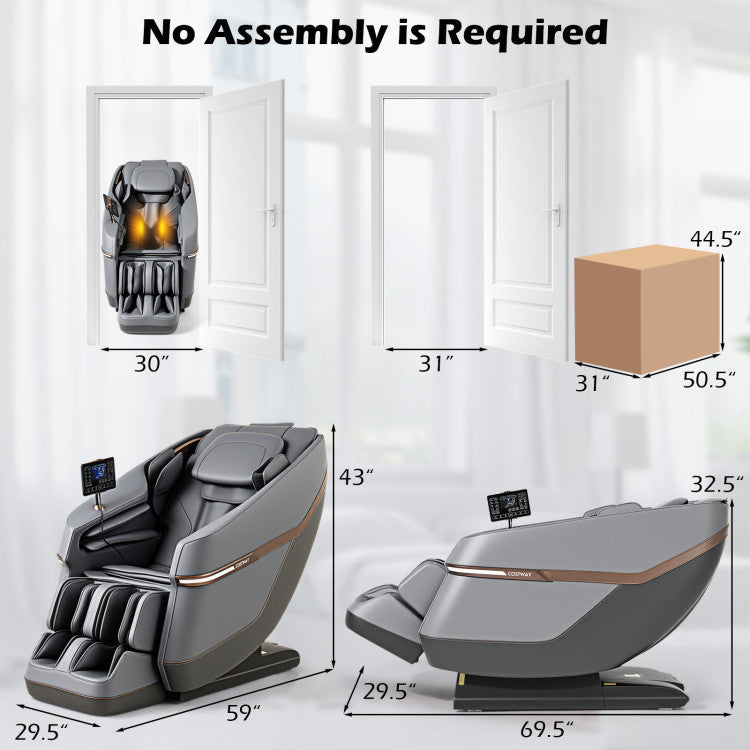 Relaxation 48 - Full Body Zero Gravity Massage Chair SL Track Recliner with Touch Screen