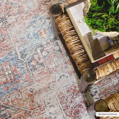 Rosman Distressed Washable Rug Area Rug