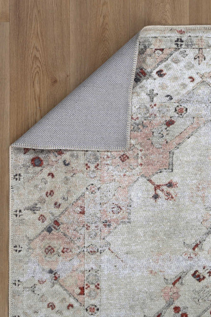 Sauville Modern Blush in Beige : Runner Rug