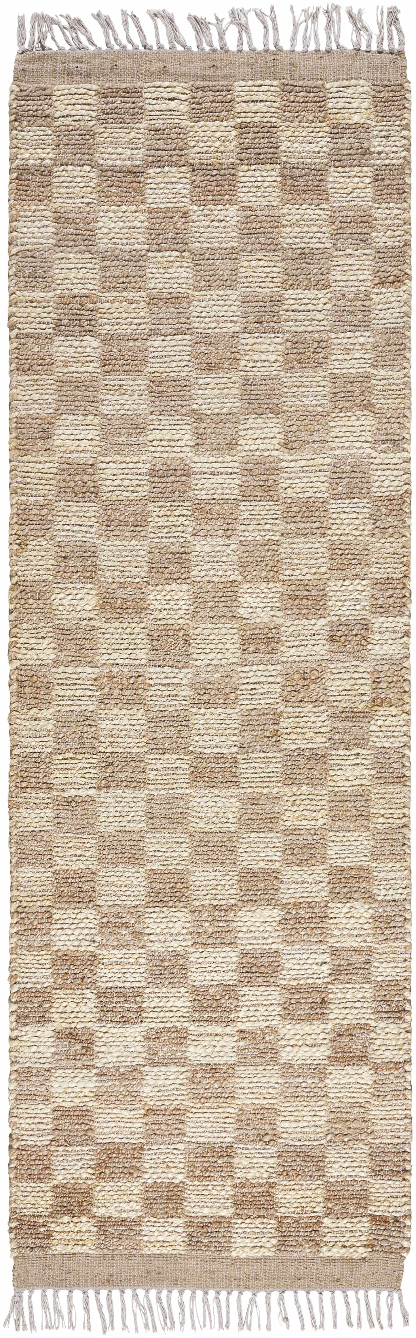 Ionut Checkered Jute Area Rug