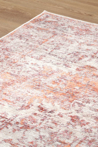 Senlis Sunset Mandarin Orange & Pink : Runner Rug
