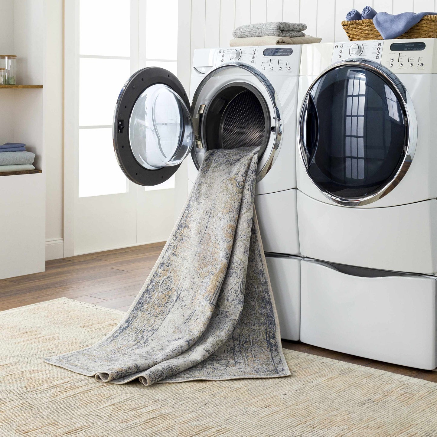 Hera Olive Flat Pile Washable Rug