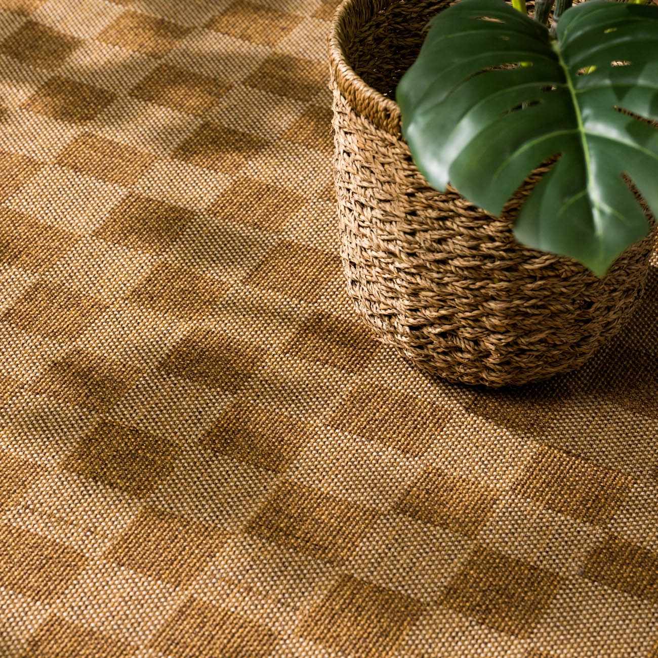 Kuval Checkered Brown Rug