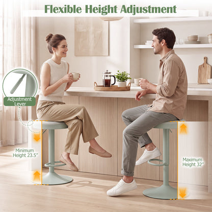 Adjustable Bar Stools Set of 2 with Padded Seat