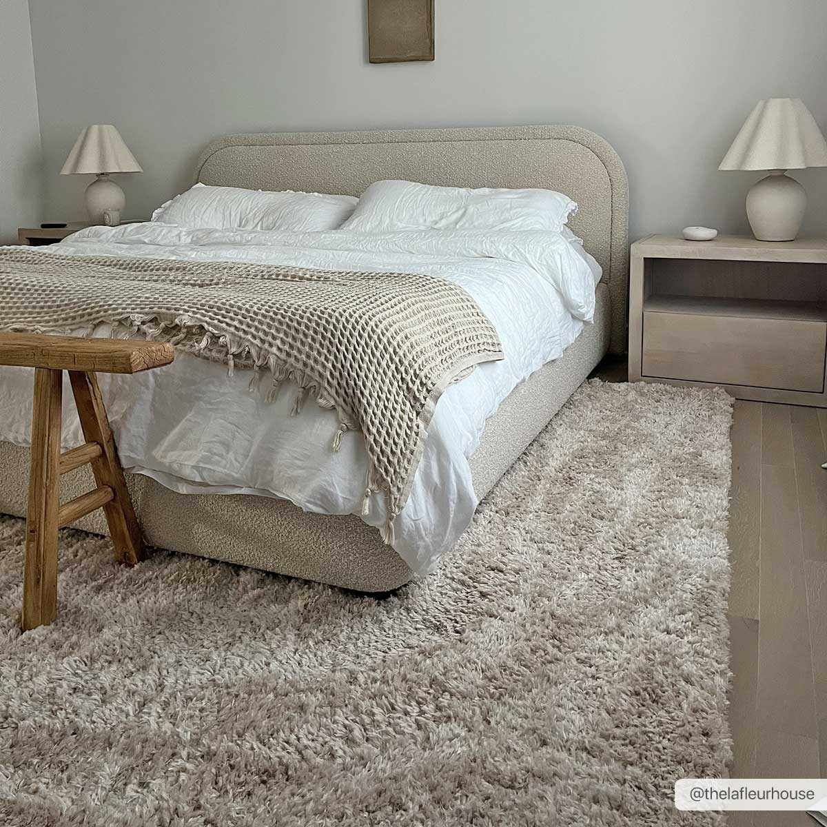 Siari Solid Oatmeal Shag Rug
