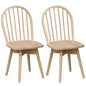 Swivel Windsor Dining Chairs Set of 2 with Solid Rubber Wood Frame