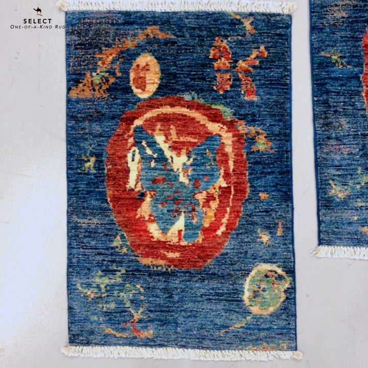 Afghan Butterfly  blue/red 2x3