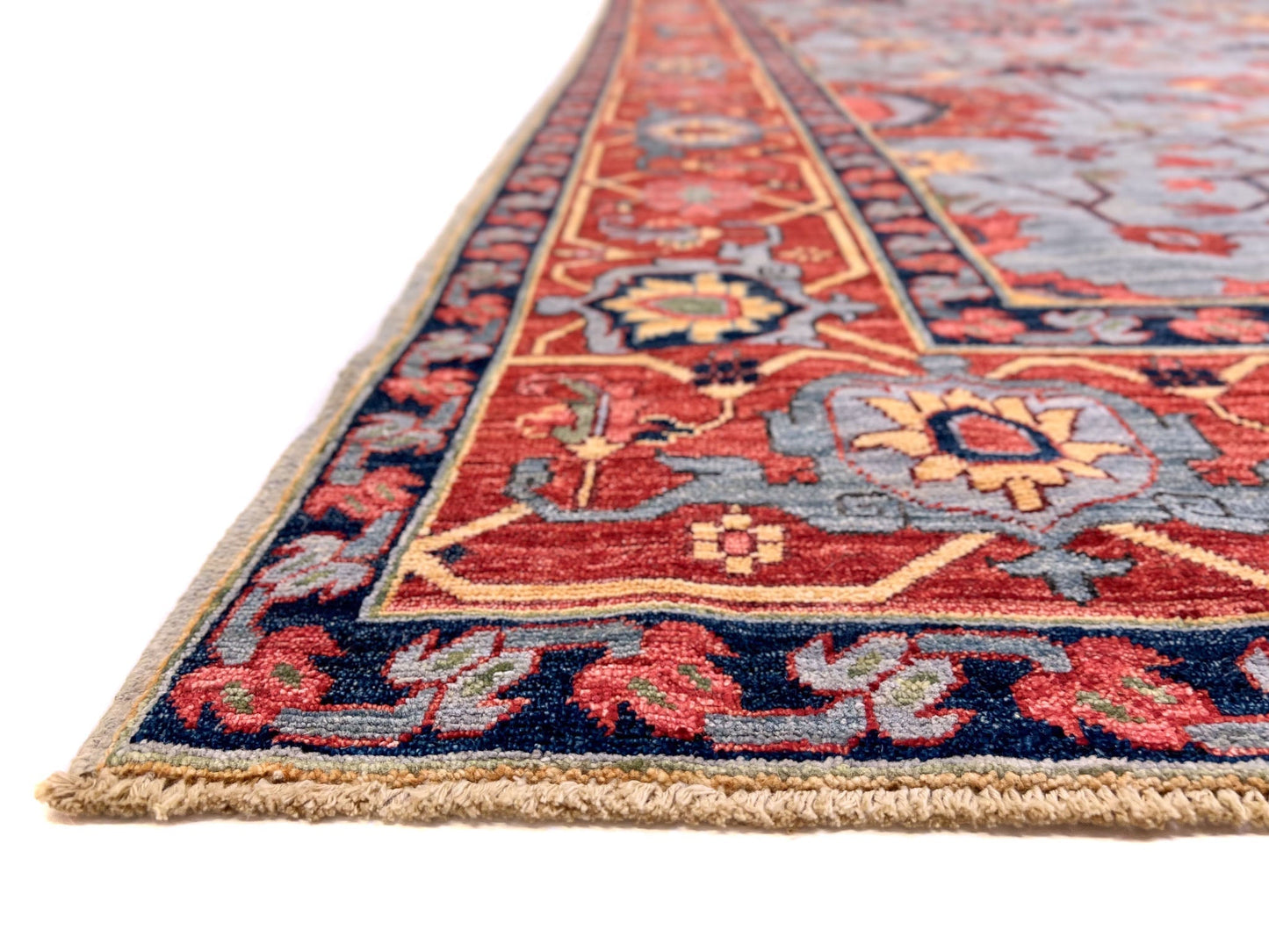 Afgahn Heriz (10'02"x14'00") lt.blue/red