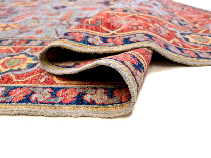 Afgahn Heriz (10'02"x14'00") lt.blue/red