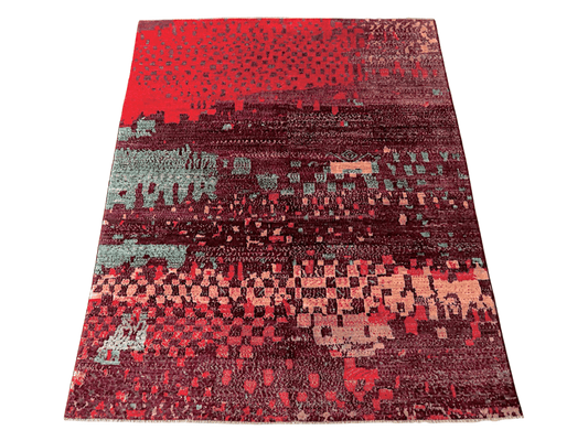Contemporary Gabbeh (8'01"x10'00") dk.red/red