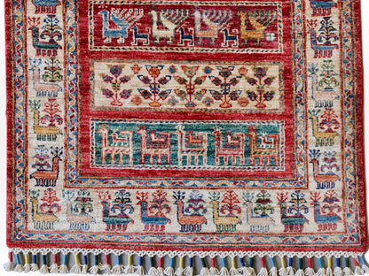 Pazyryk-Style Gabbeh  red/mt 9' Runner