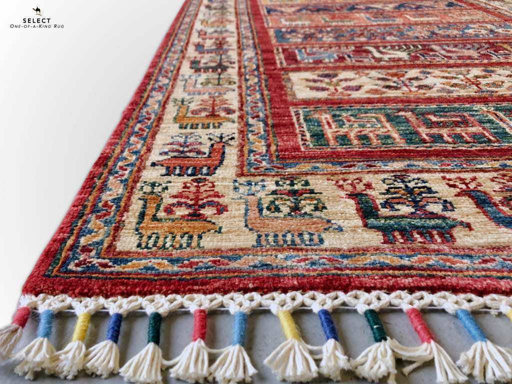 Pazyryk-Style Gabbeh  red/mt 9' Runner