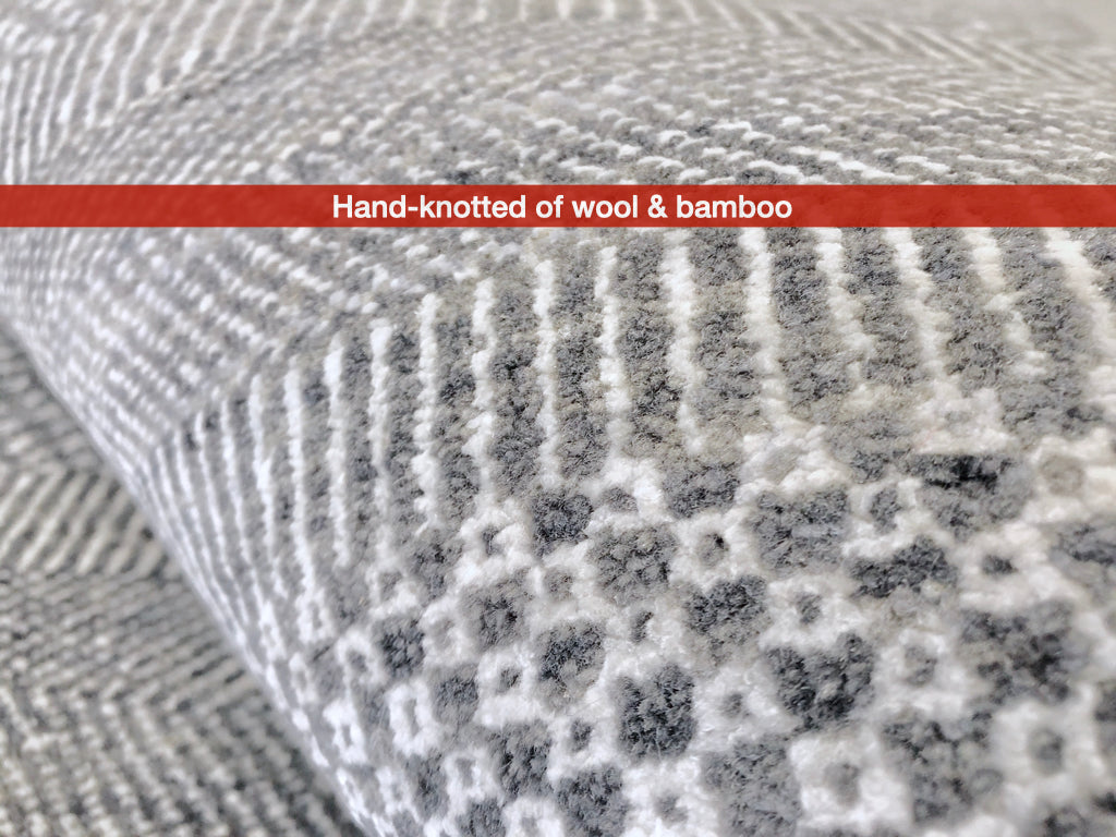 Durva - Grass Design (9'11"x14'00") gray/silver