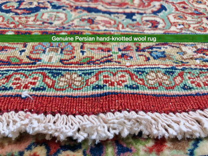 Antique Persian Kasvin (10'09"x17'08") red/navy