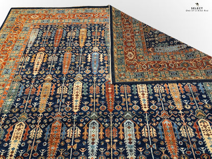 Afghan-Made Serapi (10'00"x13'10") navy/rust