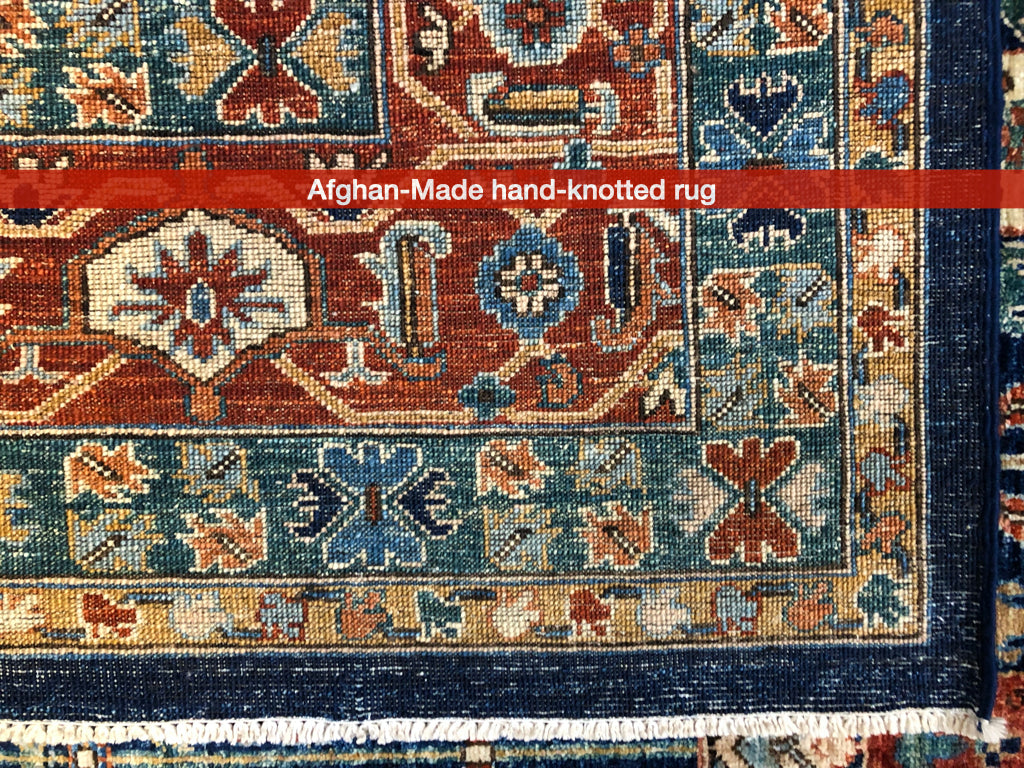 Afghan-Made Serapi (10'00"x13'10") navy/rust