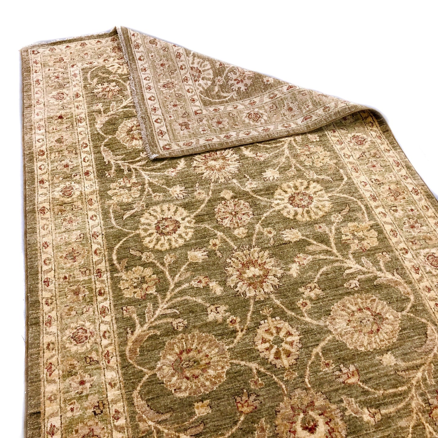 Chobi-Farahan 10' Runner grn/gold